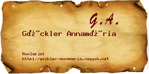 Göckler Annamária névjegykártya
